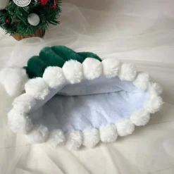 Tomteluvor med vit kant för jul, festival, fest, nyår, tomtekostymtillbehör, presenthatt vuxna kvinnor barn bulkhattar> Huvudbonader
