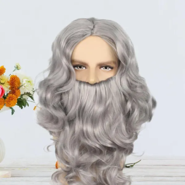 Tomteskägg och Perukset för Vuxna, Tomte Skägg och Peruk Tomtedräkt Tillbehör Set för Jul Barn Födelsedag> Peruker