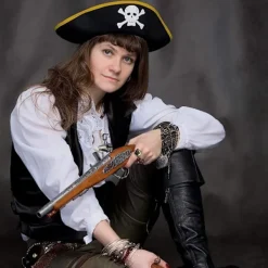 Trikant pirathatt - Trefärgad piratdräkt accessoarhatt - 1 stycke><noscript><img width=