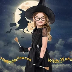 Trollkarls-festartiklar - Trollkarlsglasögon med rund ram utan linser, Häxkvastpenna & Flash Tempor><noscript><img width=