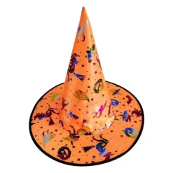 Trollkarlshatt Partyhatt ORANGE Orange> Huvudbonader