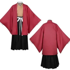 Tsugikuni Yoriichi kostym anime cosplay män kimono uniform med örhängen tatuering XS><noscript><img width=