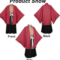 Tsugikuni Yoriichi kostym anime cosplay män kimono uniform med örhängen tatuering XS><noscript><img width=