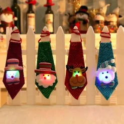 8-tums Juldräkt Fluga Självlysande (Valfritt) Interaktiv Jul-slips med Blinkande Paljett Tyg Nyhetspresent> Tillbehör