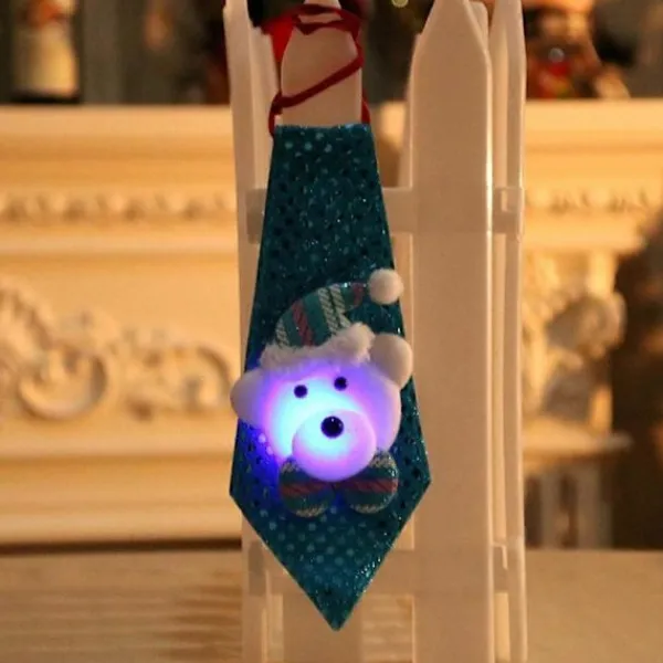 8-tums Juldräkt Fluga Självlysande (Valfritt) Interaktiv Jul-slips med Blinkande Paljett Tyg Nyhetspresent> Tillbehör