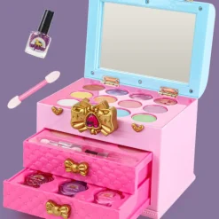 Tvättbart Sminkset för Barn Låtsaslek Skönhetsset med Kosmetikaväska för Små Flickor J1024> Smink