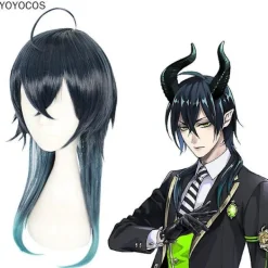 Twisted Wonderland Cosplay Malleus Draconia Cosplay Wig Diasomnia Gradient Long Hair Heat Resistant Synthetic Hair> Peruker