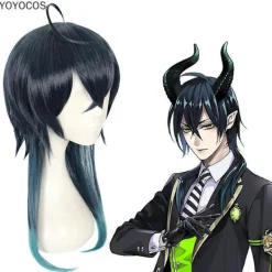 Twisted Wonderland Cosplay Malleus Draconia Cosplay Wig Diasomnia Gradient Long Hair Heat Resistant Synthetic Hair> Peruker