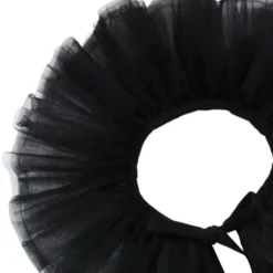 Tyllkrås med volanger för kvinnor Halloween Kostymtillbehör Sjal Slips Avtagbar Svart> Dräkter