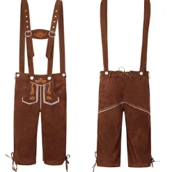 Tysk Oktoberfest Kostym Män | Rutig Skjorta med Broderade Hängslen & Hatt*Grå hatt*M Grå hatt _qcx M><noscript><img width=