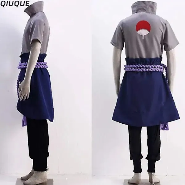 KOOLMEI Uchiha Sasuke Cosplay Kostym Peruk Anime Kostym Halloween Comic Kläder Outfit M> Dräkter