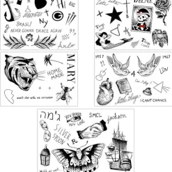 Ultimat tatueringsset - över 65 tatueringar - perfekt för konserter, halloween, cosplay, utklädnad> Smink