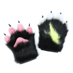 Unisex Cosplay Handskar Tecknad Djurtass Form Plyschhandskar Halloween Vantar Pälsiga Muddhandskar för Karnevalsfest> Tillbehör