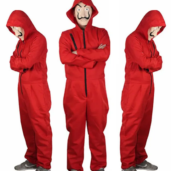 Jettbuying Unisex för Salvador Dali La Casa De Papel Money Heist Cosplay H XL> Dräkter