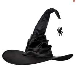 Jettbuying Unisex Halloween Vinklad Häxhatt Svart Fällbar Trollkarlhatt Herrar Kvinnor A><noscript><img width=