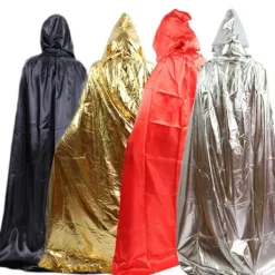 Unisex Huva Kåpa Rulle Cape Lek Familj Kostymer Full Längd Kåpa Halloween Jul Ytterkläder (Guld)> Dräkter