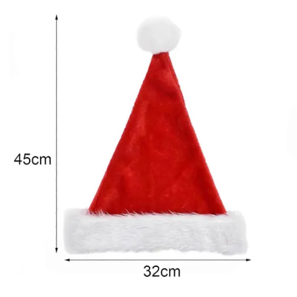 Unisex Jul Tomtehatt Extra Stor och Tjock Nyårsfest Mössa Kontrastfärg Elastisk Tjock Plysch Dekor Tomte Cosplay Vuxen Jul Huvudbonad A> Huvudbonader