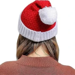 Unisex Julhatt Varm Stickad Tomtehatt för Vintern><noscript><img width=
