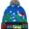 Unisex Jultomtehatt med Ljus - Fula & Färgglada LED-Stickade Mössor> Huvudbonader