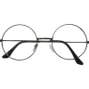 Unisex Retro Runda Glasögon Klar Lins Glasögon Ultralätt Lämplig för Tomten Cosplay (Gunmetal Färg som visas på bilden)> Tillbehör