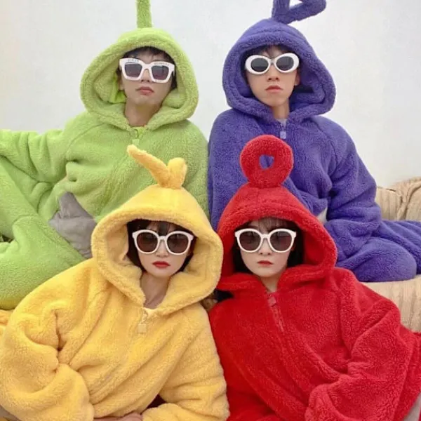 Unisex Teletubbies Kostymer Disi Onesies Lala Cosplay Pyjamas Vuxna Pyjamas Djur Sovkläder Jumpsuit XL> Dräkter