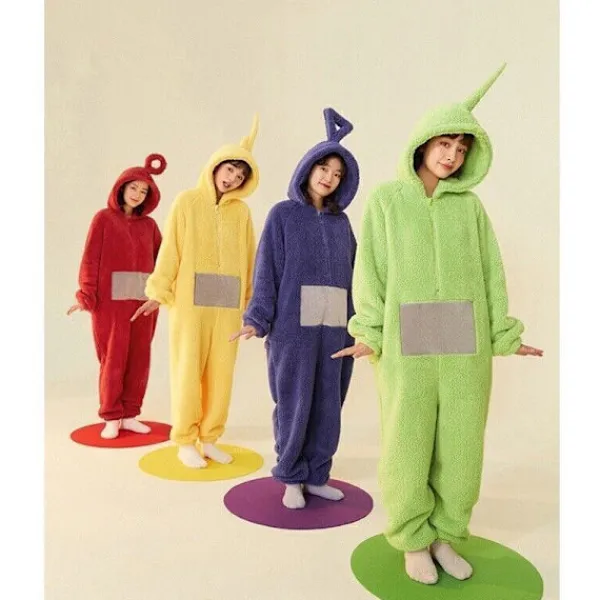 Unisex Teletubbies Kostymer Disi Onesies Lala Cosplay Pyjamas Vuxna Pyjamas Djur Sovkläder Jumpsuit XL> Dräkter