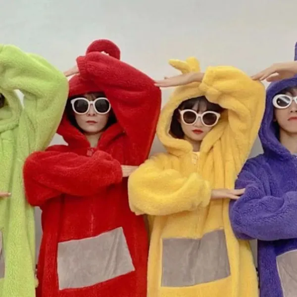 Unisex Teletubbies Kostymer Disi Onesies Lala Cosplay Pyjamas Vuxna Pyjamas Djur Sovkläder Jumpsuit XL> Dräkter