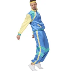 Holocky Unisex Tracksuit 80-tal 90-tal Disco Dansfest Kostym med Hårband XL><noscript><img width=