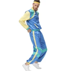 Holocky Unisex Tracksuit 80-tal 90-tal Disco Dansfest Kostym med Hårband XL><noscript><img width=
