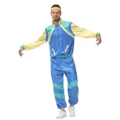 Holocky Unisex Tracksuit 80-tal 90-tal Disco Dansfest Kostym med Hårband XL><noscript><img width=