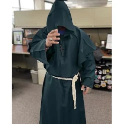 GIFT OF G Unisex Vuxen Medeltida Dräkt Kappa Med Luva Munk Präst Trollkarl Tunika Dräkt 3 delar X-Large> Dräkter