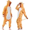 Unisex Vuxen Plysch Pyjamas Dam Herr Jumpsuit Giraff Djurdräkt Halloween Karneval Kostym Orange L> Dräkter