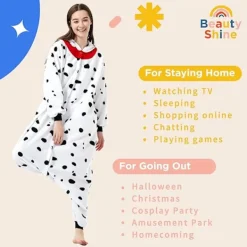 Unisex Vuxen Tecknad Kostym Halloween Jul Pyjamas Jumpsuit Onesies Plysch Cosplay Pyjamas Dalmatiner S_tfrf><noscript><img width=