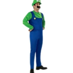 uper Mario Luigi Cosplay Kostym Vuxna Barn Fancy Dress Outfit Kläder S> Dräkter