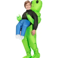 Uppblåsbar dinosauriekostym för barn för Halloween & vattenlek, Grön[JUN]><noscript><img width=