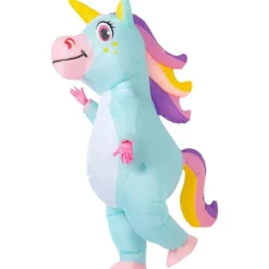 Uppblåsbar enhörningsdräkt - Uppblåsbar helkroppsdräkt enhörning - Lyxig Halloween-kostym - Vuxenstorlek (blå)> Dräkter