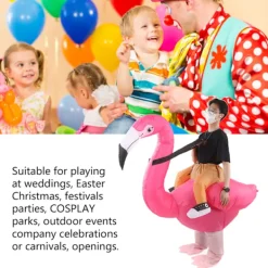 AIZHENCHEN Uppblåsbar Flamingodräkt Vattentätt Polyestertyg Uppblåsbar Kostym för 150-190cm Vuxen><noscript><img width=