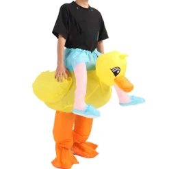 Uppblåsbar Gul Anka Kostym Rolig Innovativ Tecknad Söt Andningsbar Vuxen Dräkt><noscript><img width=