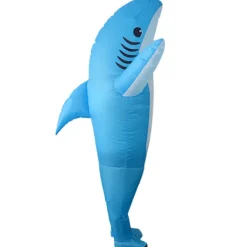 Uppblåsbar Hajdräkt för Vuxna - Blå Haj Halloween & Juldräkt [JSR] Shark B{FY} Adult size> Dräkter