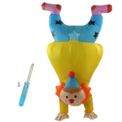 Uppblåsbar handstående clowndräkt för vuxna Halloween upp och ner uppblåsbar clowndräkt> Dräkter