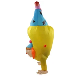 Uppblåsbar handstående clowndräkt för vuxna Halloween upp och ner uppblåsbar clowndräkt><noscript><img width=