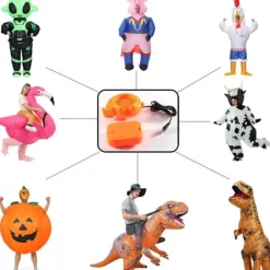 Uppblåsbar Kostymtillbehör USB Uppblåsbar Kostymfläkt Blåsare Luftpump och Batterifodral för Uppblåsbar Kostym> Tillbehör