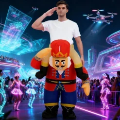 Uppblåsbar Nötknäpparsoldatdräkt Vuxen Uppblåsbar Åktur På Halloween-dräkter Uppblåsbara Juldräkter För Vuxna Parent><noscript><img width=