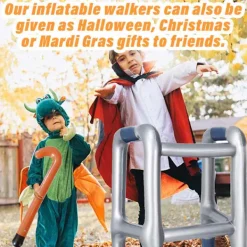 Uppblåsbar rollator, uppblåsbart gånghjälpmedel, uppblåsbar käpp för karneval, födelsedagsfest, cosplay inkl. pump-XF36-> Tillbehör