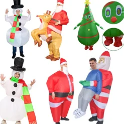 Uppblåsbar Tomtekostym, Uppblåsbar Julgranskostym, Uppblåsbar Julsnögubbekostym, Scenföreställningskostym Vuxen Jultomte One size One size | Fyndiq><noscript><img width=