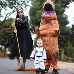 Uppblåsbar T-Rex Dinosaurie Kostym för Vuxna | Brun Jumpsuit[JUN] 160-195cm> Dräkter