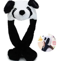 Uppstoppade djur öron hatt leksak födelsedagspresent med rörliga öron som trycker><noscript><img width=