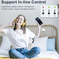 USB C-adapter 3,5 mm-uttag med snabbladdning OTG-adapter, Typ C till Aux-splitter hörlurar ljud (vit)><noscript><img width=