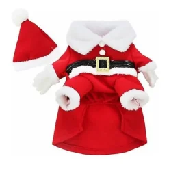 Valp Hund Katt Jul Tomten Cape Rock Kostym Jul Outfit S> Dräkter