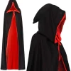Vampyrhuva Kappa Vändbar Svart Röd 130cm Lång för Barn eller Vuxna> Dräkter